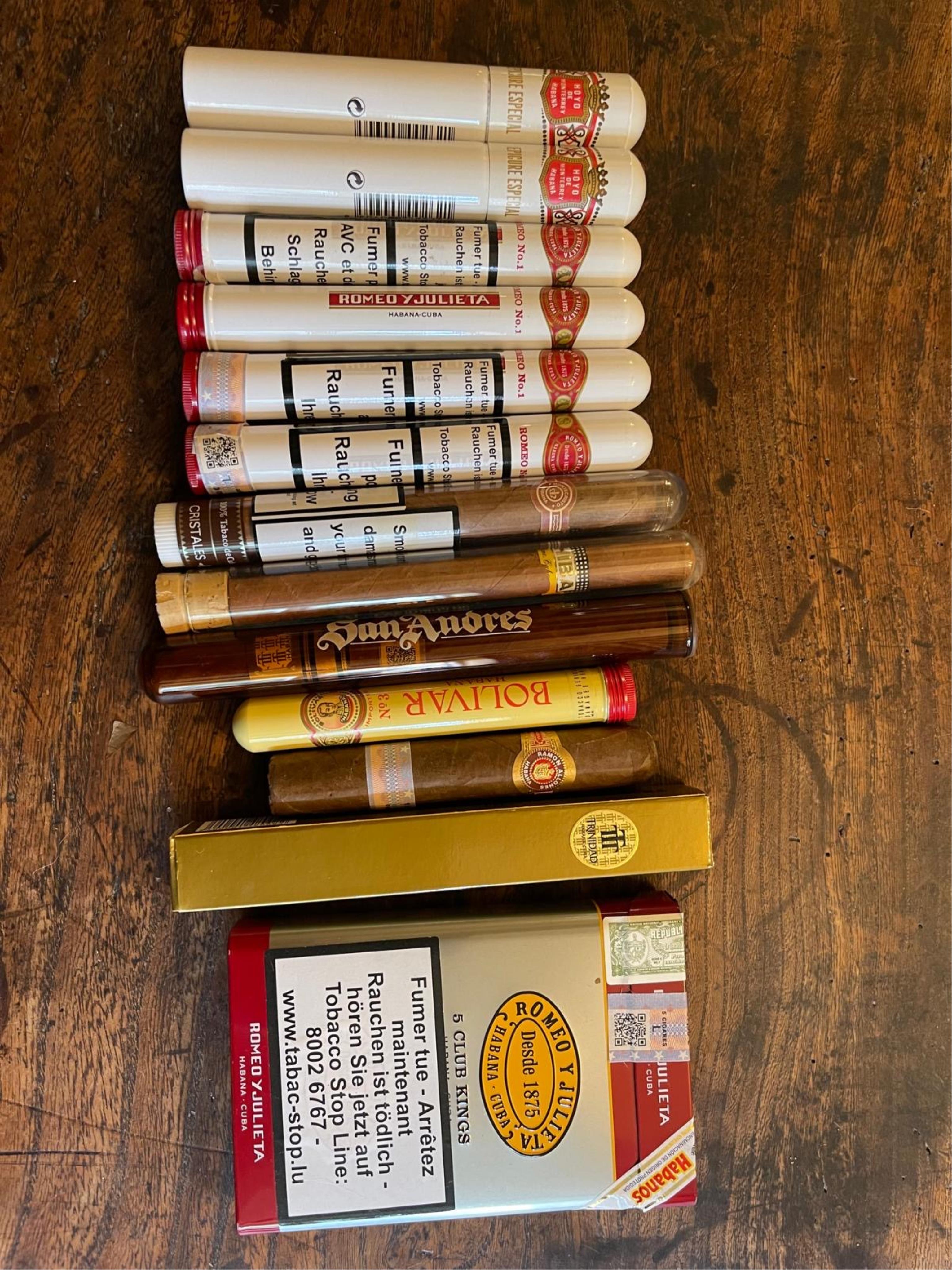 A collection of various Cuban cigars